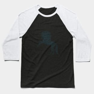Unicorn Fantastic Legend Silhouette Shape Text Word Cloud Baseball T-Shirt